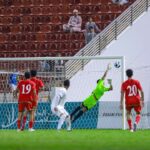 نهاية الشوط الأول لمنتخبنا الوطني للناشئين متقدم بهدف على عمان