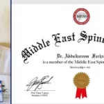 جمعية الشرق الأوسط لجراحي العمود الفقري تكرم الدكتور عبدالكريم فرحان الشرعبي