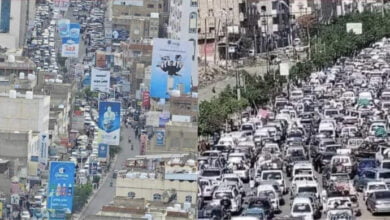 ازدحام مروري يعيق الوصول إلى مدينة تعز