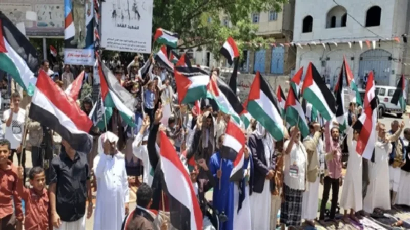 تعز تتضامن مع غزة وتندد بصمت العرب والمجتمع الدولي