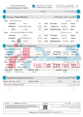 وثيقة تثبت تورط هاني الصيادي كشريك في الشركات المقدم شكوى ضدها