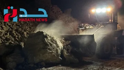 المهرة: فتح طريق نُشطون-الأنفاق الدولي بعد إزالة الانهيار الصخري