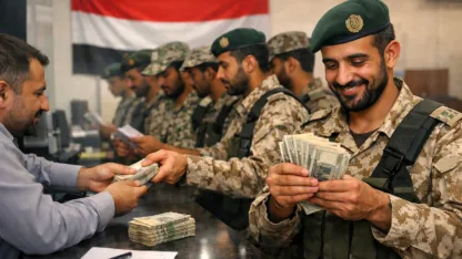 صرف رواتب الحشد الجديد في الفرقة السادسة قوات الطوارئ بصعدة عبر بنك القطيبي